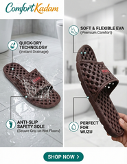 Non-Slip Premium Washroom Slippers, Breathable & Quick Dry Bathroom Chappals